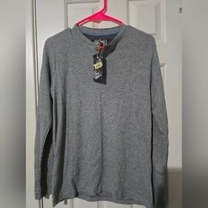 First Wave Boys 14/16 Gray Long Sleeve Pullover Shirt